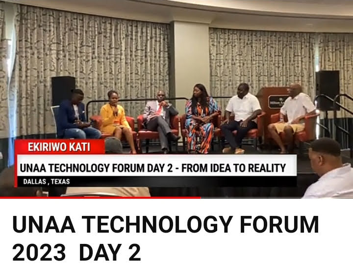 Maria representing Ugandan North American youth at the 2023 UNAA Technology Forum in Dallas, Texas, participating in discussions on technology, innovation, and community development.