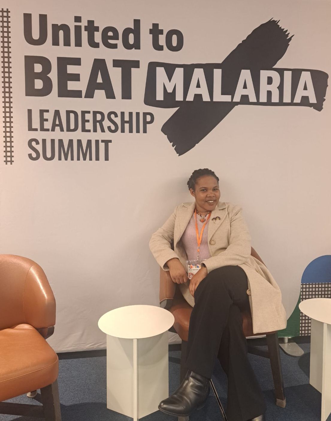 Maria participating in the United to Beat Malaria Leadership Summit in Washington, D.C., March 16–18, 2025, supporting advocacy efforts to end malaria.