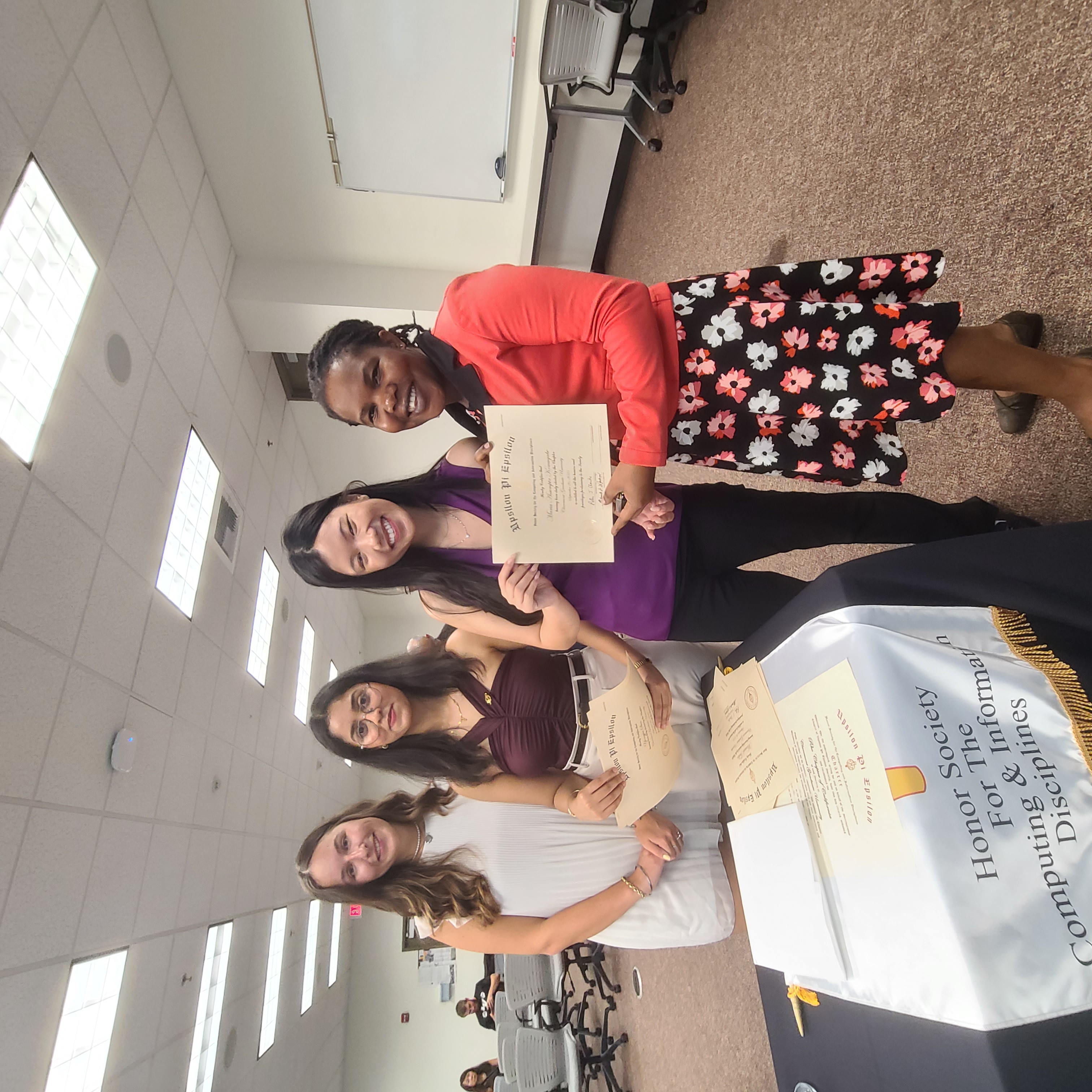 Maria being inducted into the Claremont Graduate University chapter of Upsilon Pi Epsilon (UPE), the international honor society for computing and information disciplines, September 26, 2025.