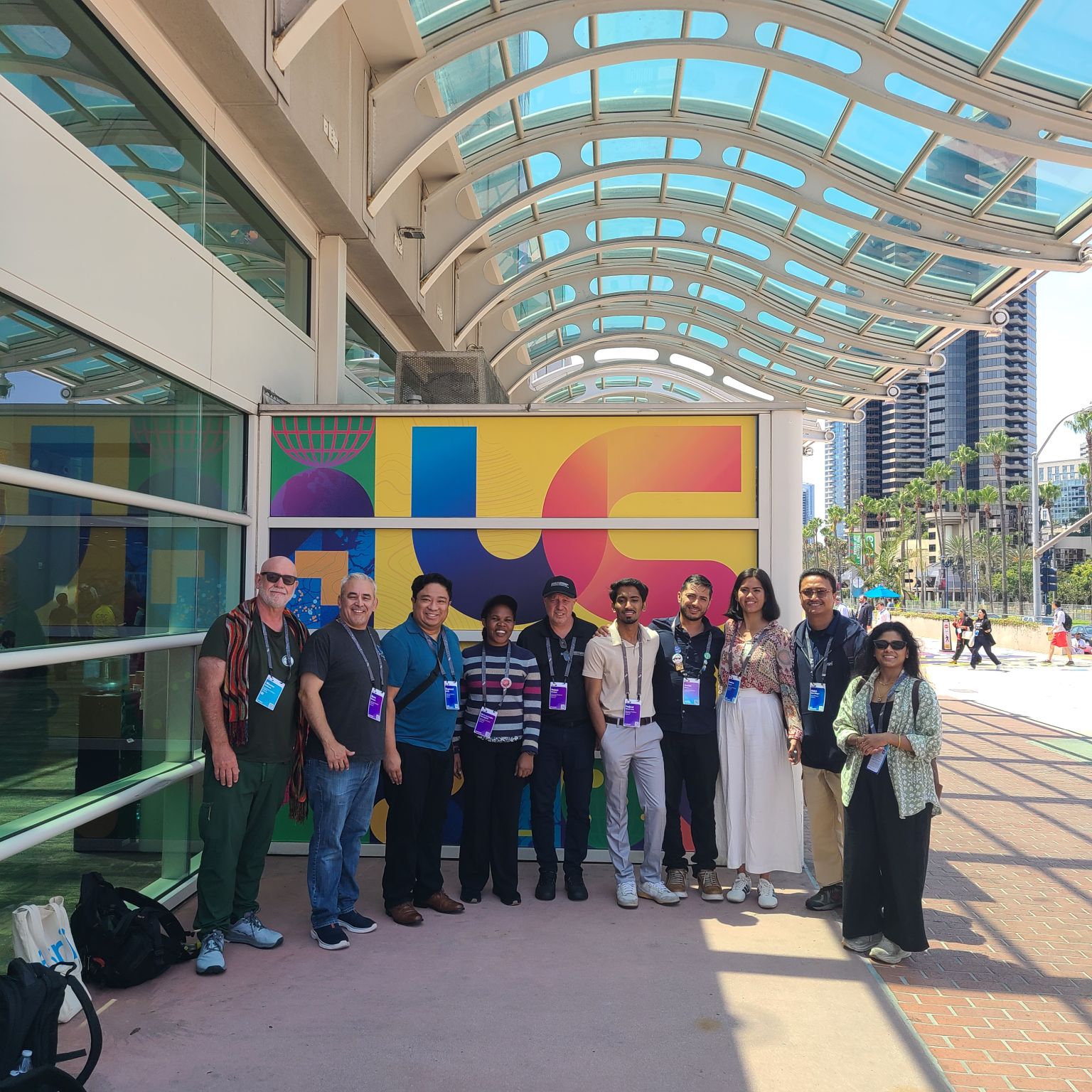 Maria attending the 2025 Esri User Conference in San Diego, connecting with the global GIS community and engaging with emerging geospatial technologies.